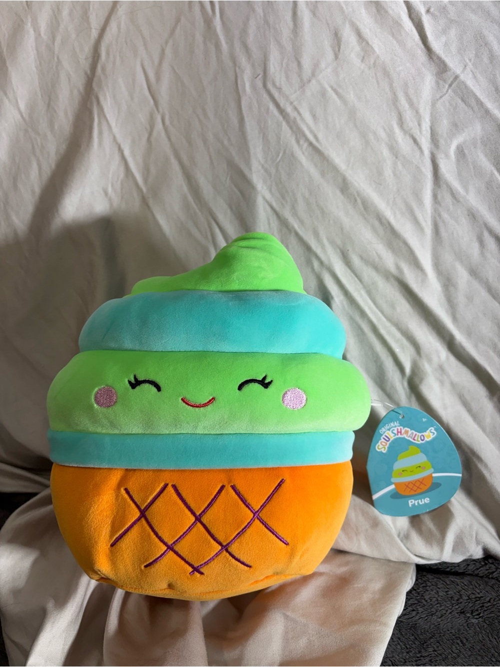 Squishmallows Prue Ice Cream Cone Plush - Green, Blue & Orange